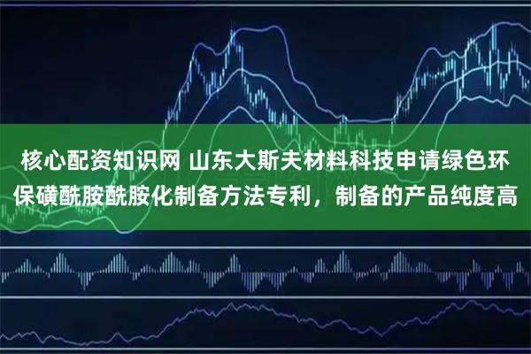 核心配资知识网 山东大斯夫材料科技申请绿色环保磺酰胺酰胺化制备方法专利，制备的产品纯度高